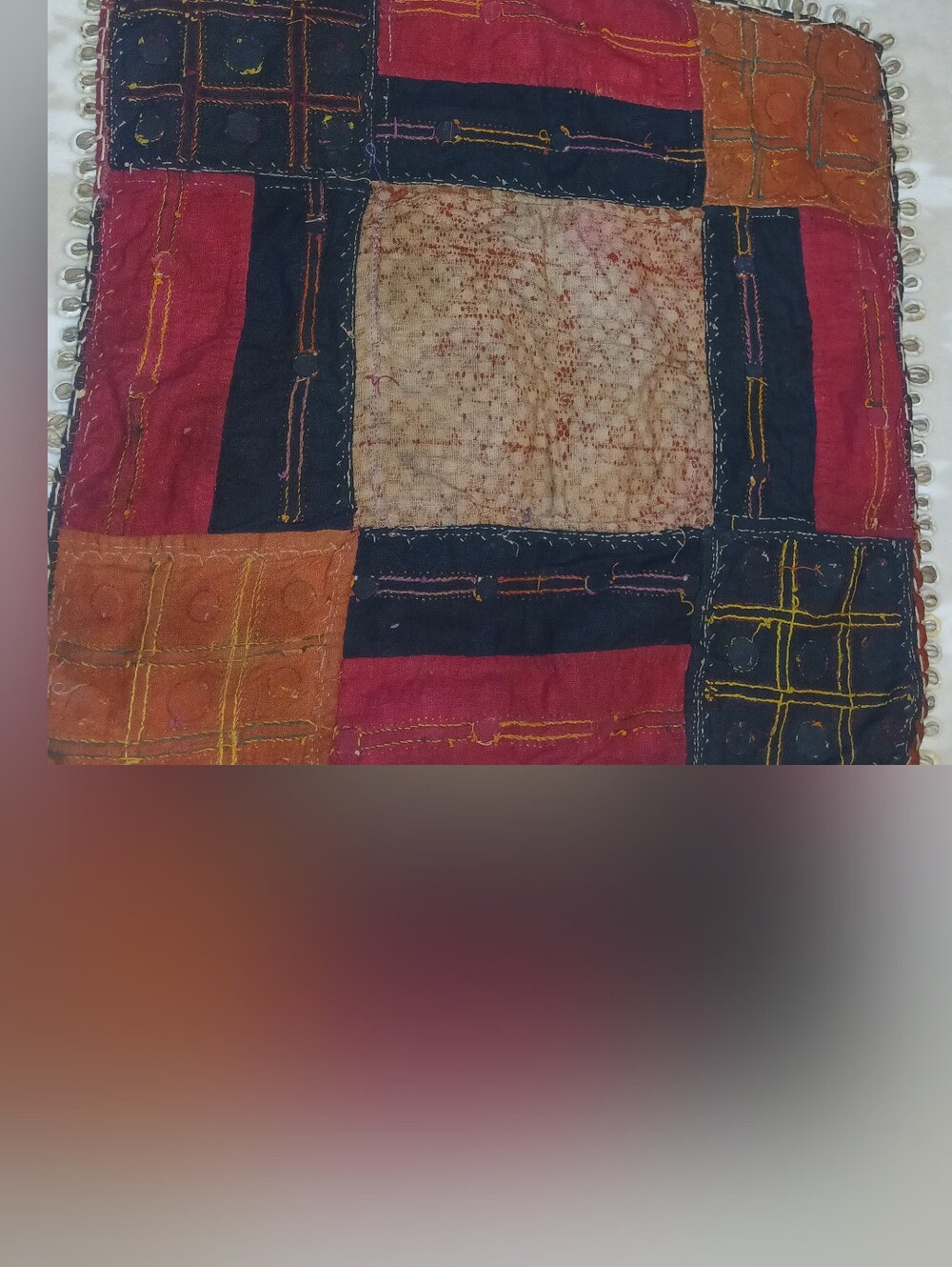 Vintage Hand Embroidered Banjara Textile Panel - Picture 2 of 6
